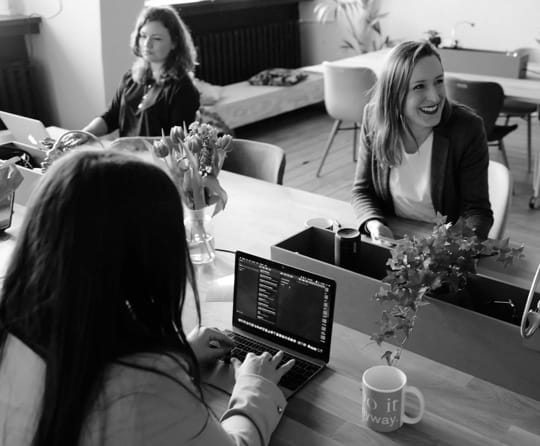 women working at desk